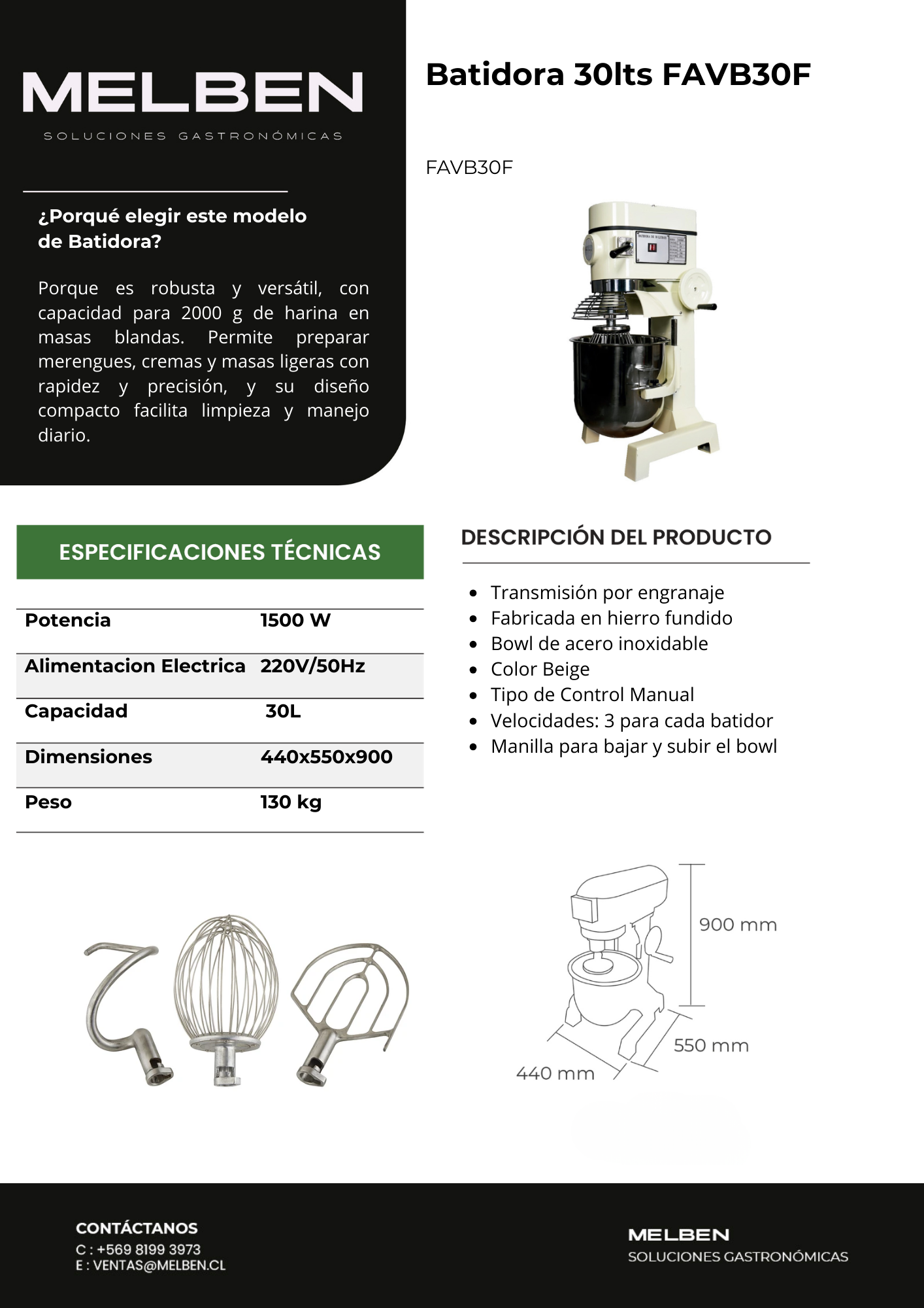 Batidora 30lts FAVB30F - Imagen 8